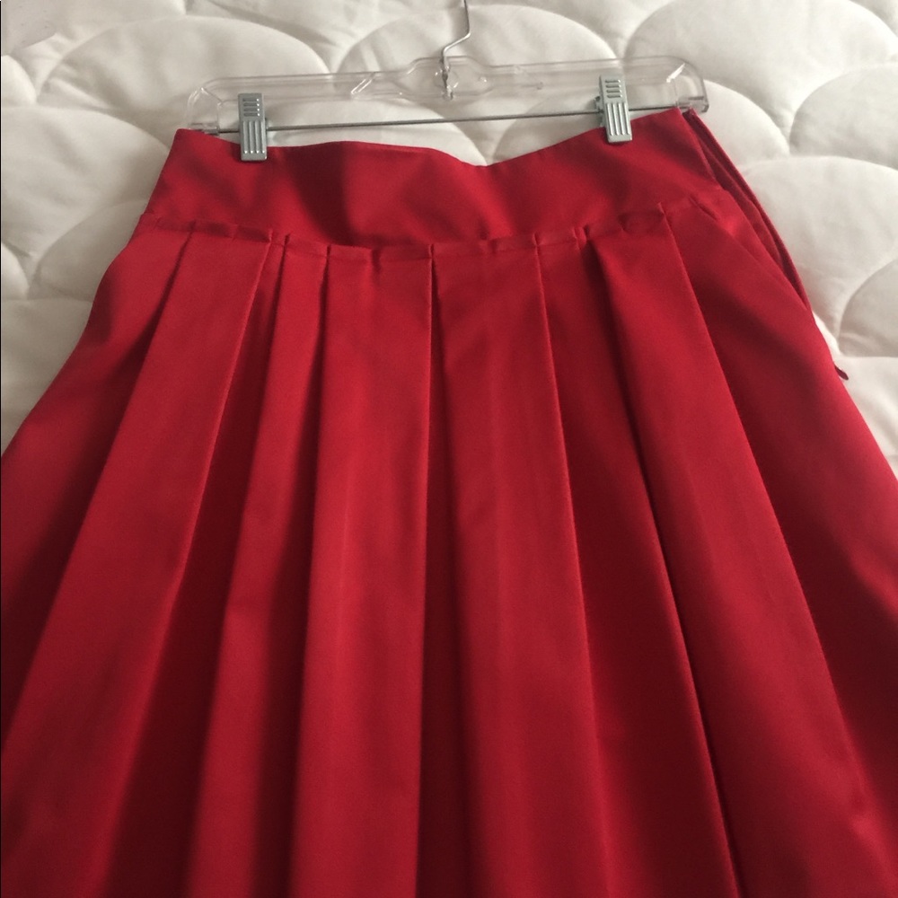 Ann Taylor taffeta red skirt
